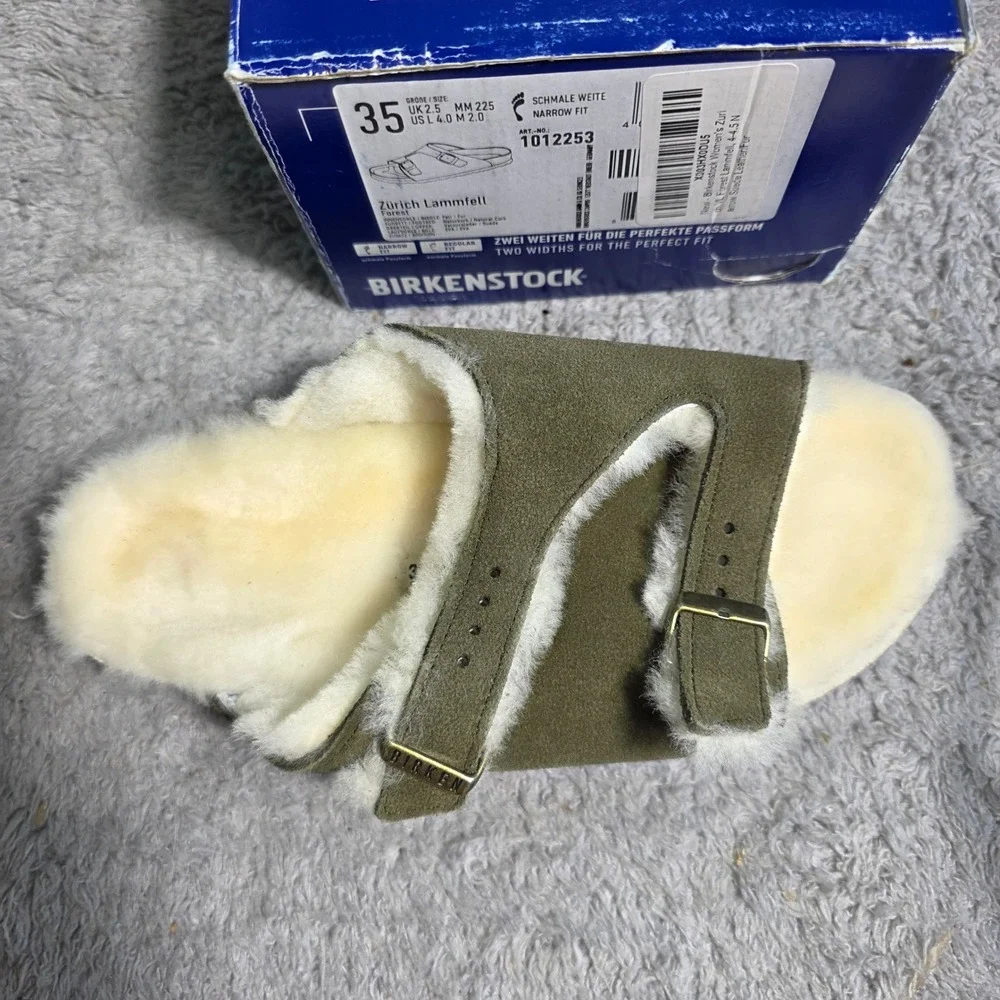Birkenstock Zurich Lambswool‎ Shearling Lined Clogs Sandals EU 35 Narrow NEW